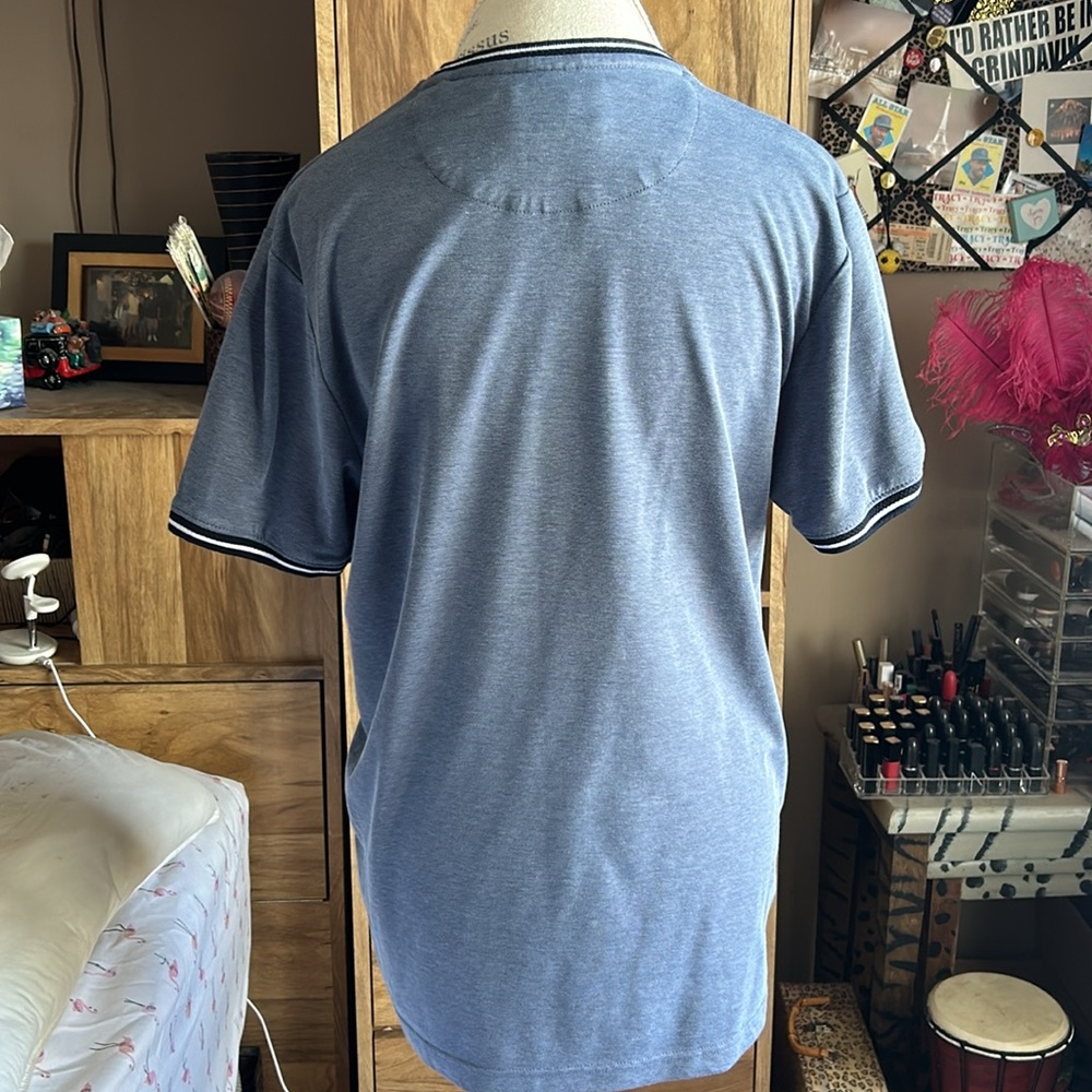 Denim & Flower Blue Ringer Tee - Large - Picture 3 of 5